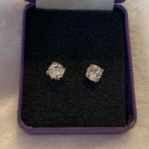 Dimond Studs with Gold Hardware NWB
